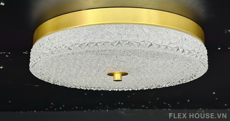 Đèn ốp trần pha lê viền đồng decor phòng ngủ OD25 6 Đèn ốp trần pha lê viền đồng decor phòng ngủ OD25