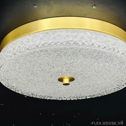 Đèn ốp trần pha lê viền đồng decor phòng ngủ OD25