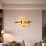 Đèn ốp tường thân hợp kim lá thủy tinh vàng trà VK121