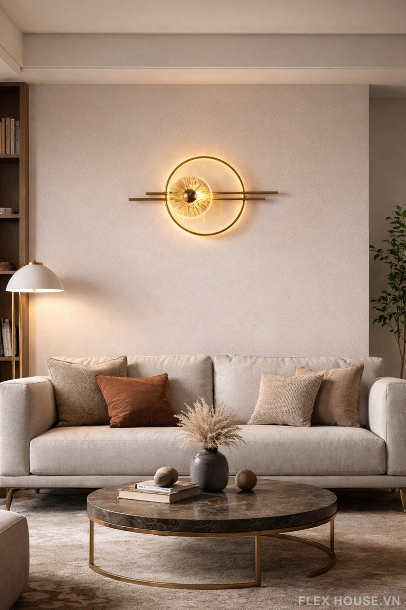 Đèn ốp tường thân hợp kim lá thủy tinh vàng trà VK121 1 Đèn ốp tường thân hợp kim lá thủy tinh vàng trà VK121 1