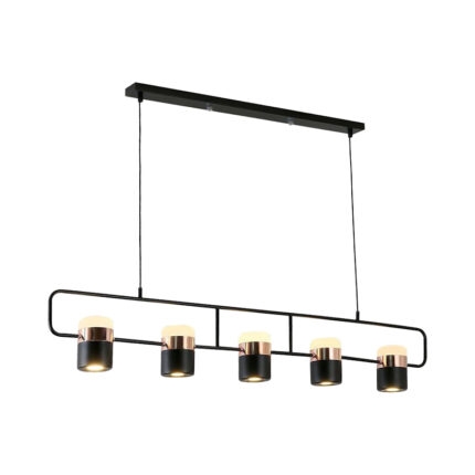 Đèn thả bàn ăn 5 bóng thanh ngang hiện đại THD63N5