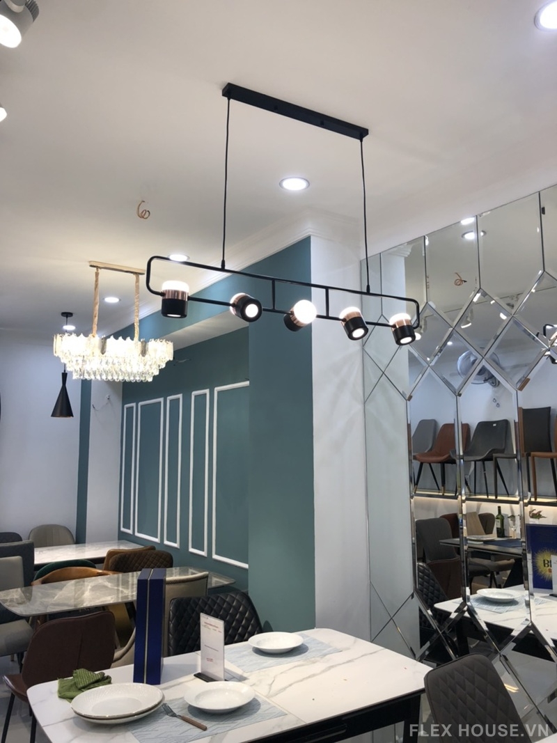 Đèn thả bàn ăn 5 bóng thanh ngang hiện đại THD63N5 4 Đèn thả bàn ăn 5 bóng thanh ngang hiện đại THD63N5