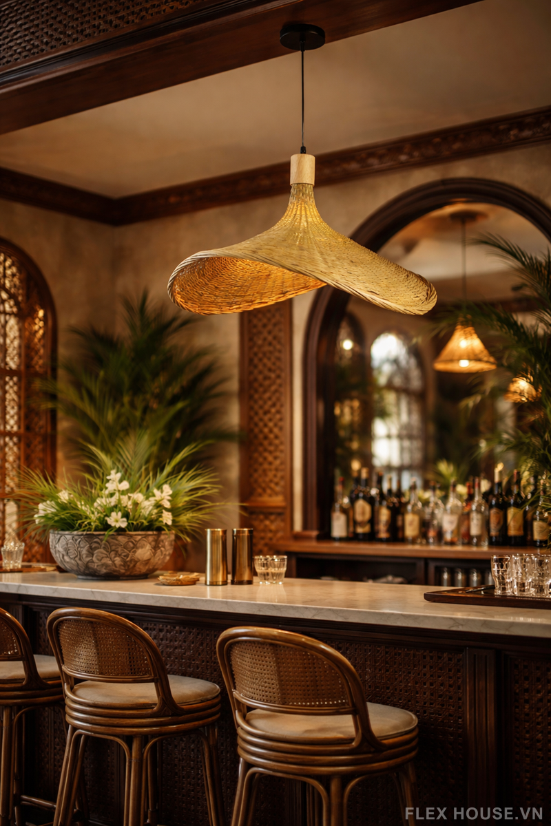 Đèn thả quán cafe phong cách Indochine TTK200 1 Đèn thả quán cafe phong cách Indochine TTK200