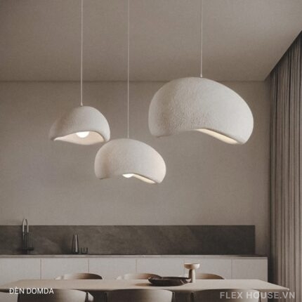 Đèn thả trần decor hình mũ Wabisabi mộc mạc THD85