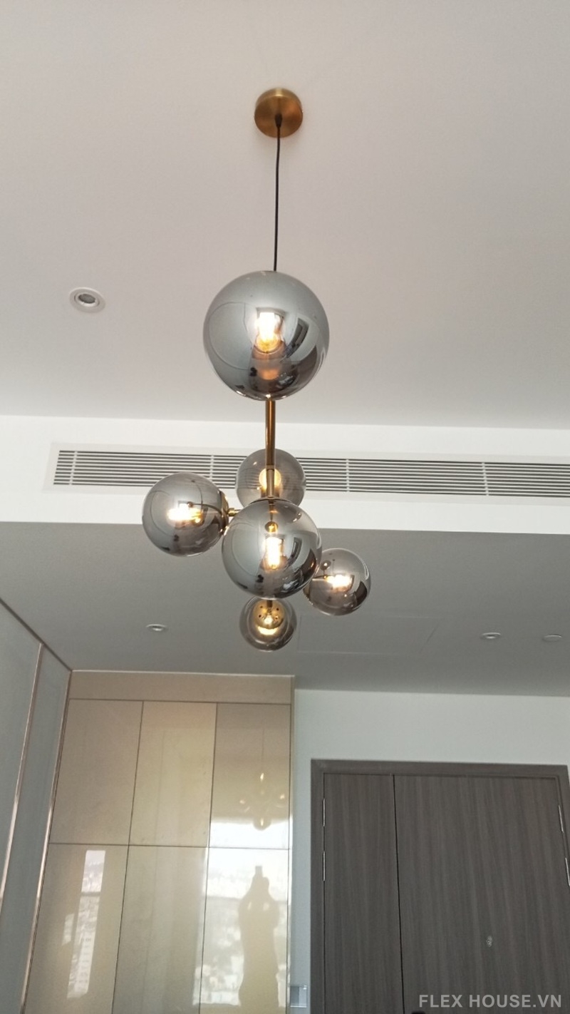 Đèn thả trần những quả cầu thủy tinh ánh khói TTK107N6 11 Đèn thả trần những quả cầu thủy tinh ánh khói TTK107N6