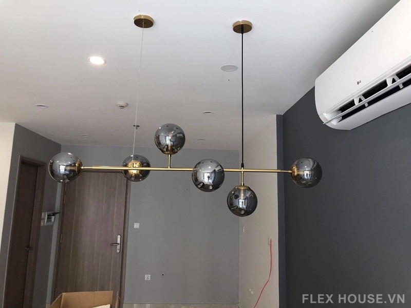 Đèn thả trần những quả cầu thủy tinh ánh khói TTK107N6 3 Đèn thả trần những quả cầu thủy tinh ánh khói TTK107N6