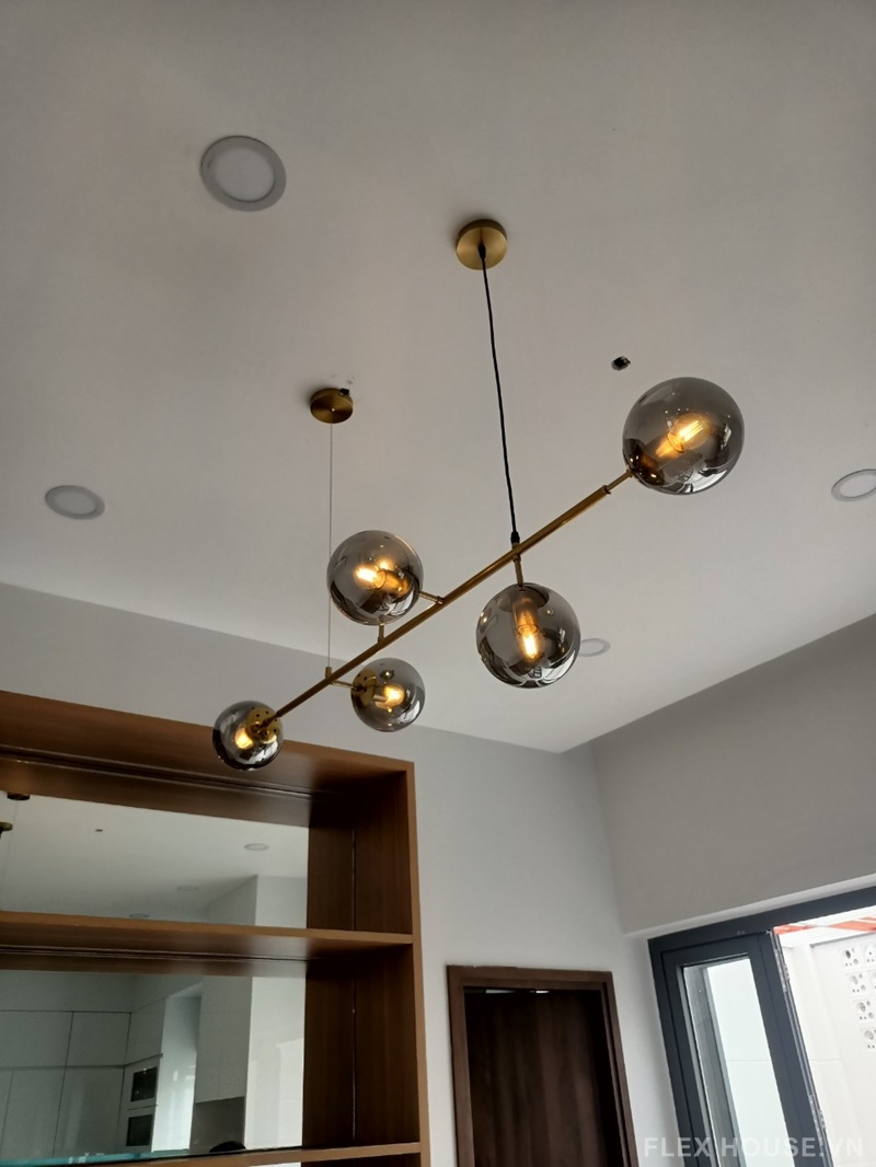 Đèn thả trần những quả cầu thủy tinh ánh khói TTK107N6 10 Đèn thả trần những quả cầu thủy tinh ánh khói TTK107N6