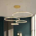 Đèn thả trần thân kim loại đa tầng xi vàng THD7046