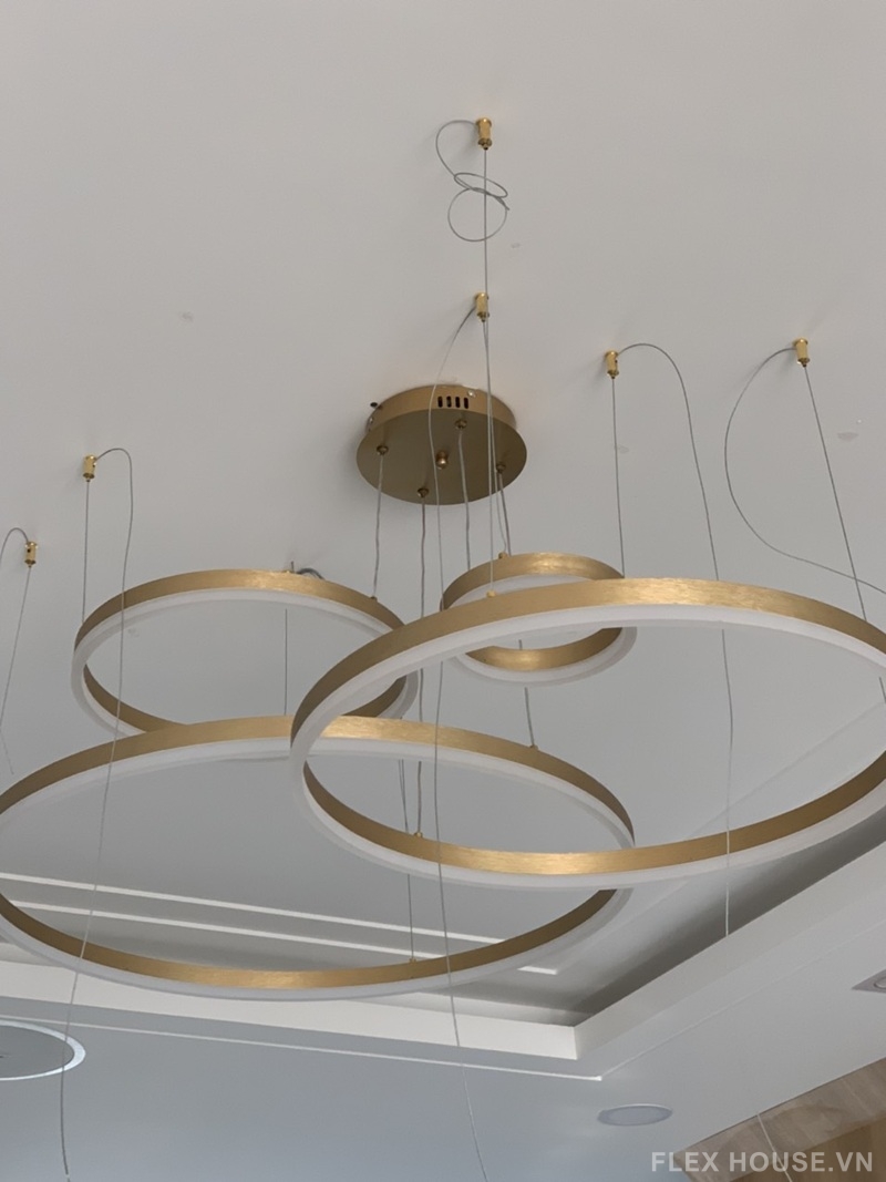 Đèn thả trần thân kim loại đa tầng xi vàng THD7046 6 Đèn thả trần thân kim loại đa tầng xi vàng THD7046