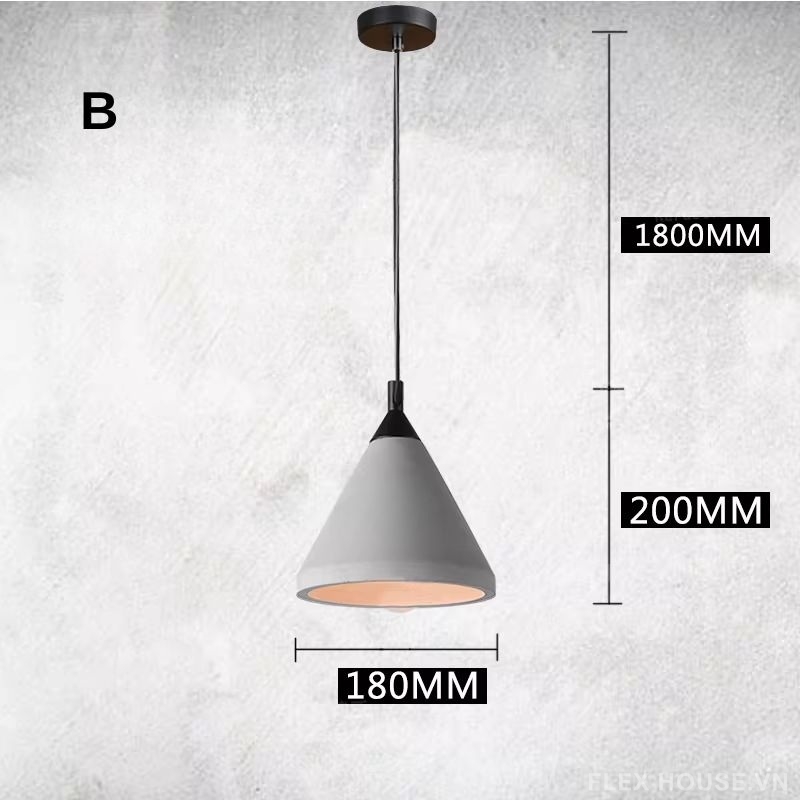 Đèn thả xi măng phong cách công nghiệp Loft CL1951 4 Đèn thả xi măng phong cách công nghiệp Loft CL1951.B