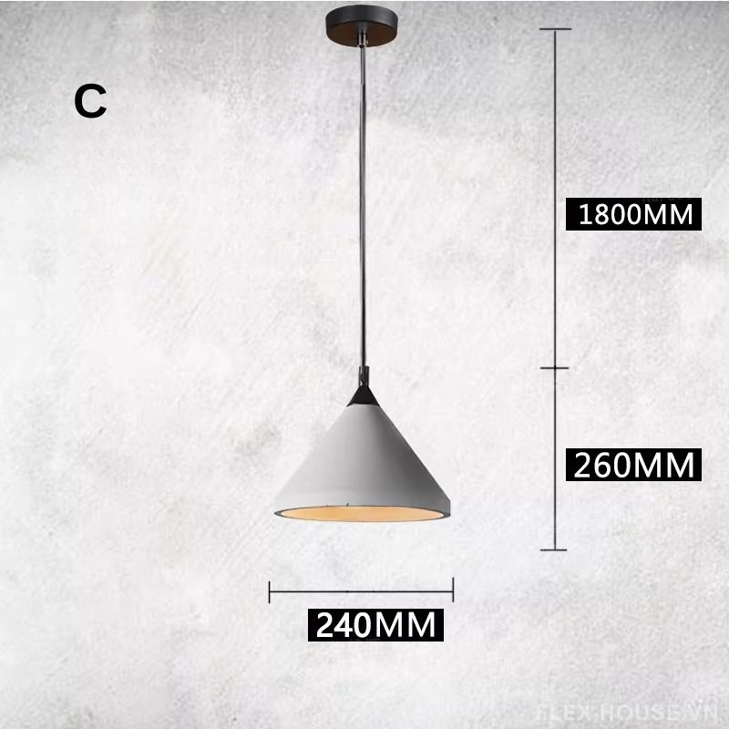 Đèn thả xi măng phong cách công nghiệp Loft CL1951 5 Đèn thả xi măng phong cách công nghiệp Loft CL1951.C