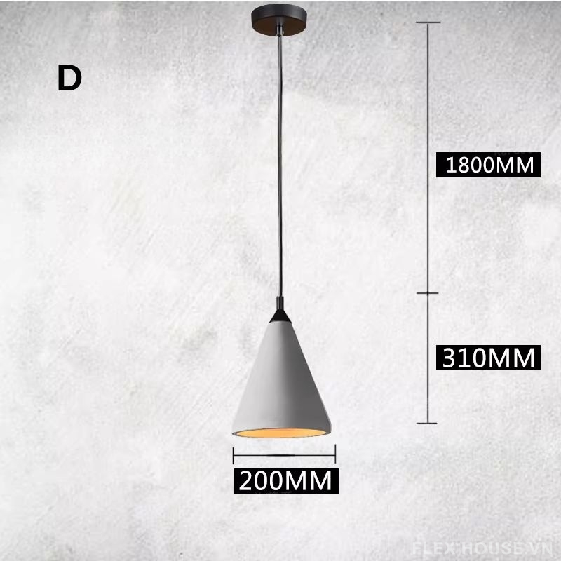 Đèn thả xi măng phong cách công nghiệp Loft CL1951 6 Đèn thả xi măng phong cách công nghiệp Loft CL1951.D