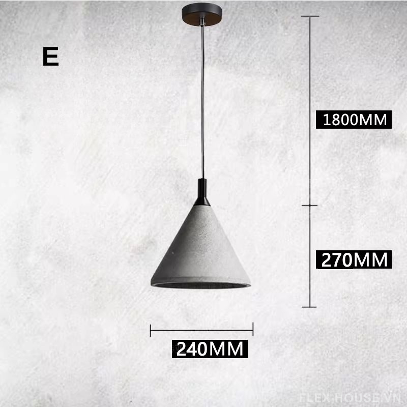 Đèn thả xi măng phong cách công nghiệp Loft CL1951 7 Đèn thả xi măng phong cách công nghiệp Loft CL1951.E