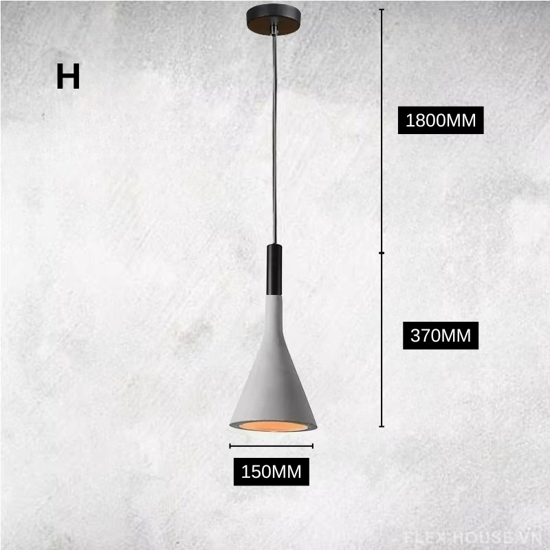 Đèn thả xi măng phong cách công nghiệp Loft CL1951 10 Đèn thả xi măng phong cách công nghiệp Loft CL1951.H