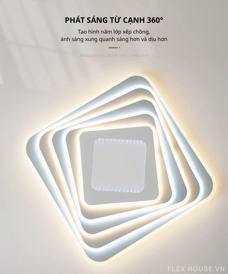 Đèn trần Acrylic năm tầng sáng nghệ thuật JS1344 3 Đèn trần Acrylic năm tầng sáng nghệ thuật JS1344