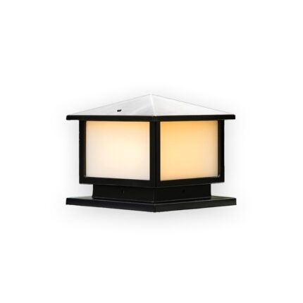 Đèn trụ cổng vuông chao kính khung kim loại DT29T300