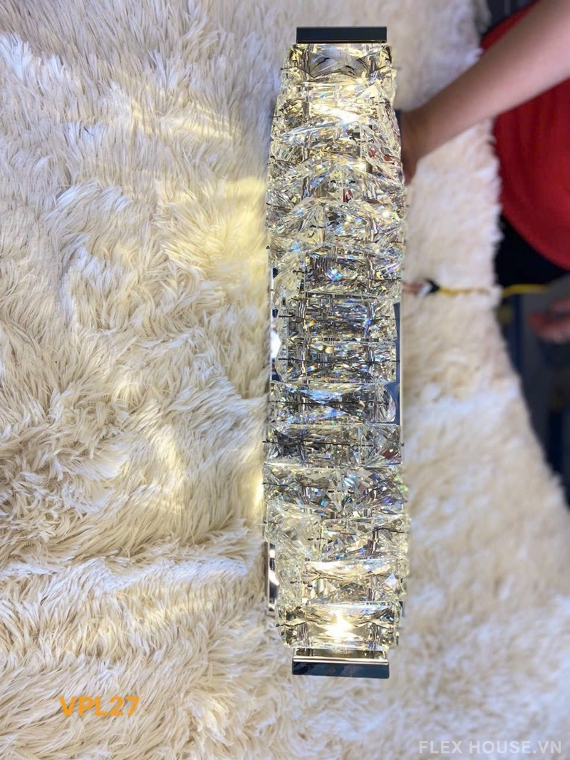Đèn tường pha lê khối cao cấp decor phòng khách VPL27 7 Đèn tường pha lê khối cao cấp decor phòng khách VPL27