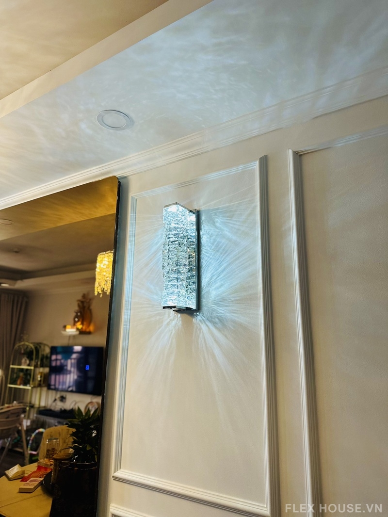 Đèn tường pha lê khối cao cấp decor phòng khách VPL27 3 Đèn tường pha lê khối cao cấp decor phòng khách VPL27