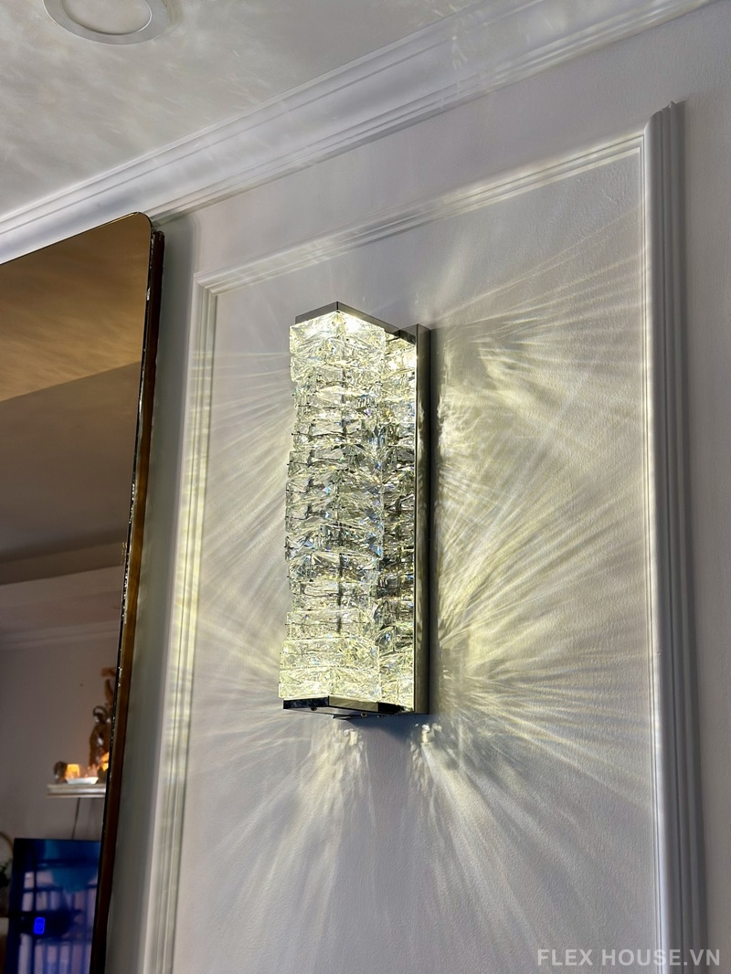 Đèn tường pha lê khối cao cấp decor phòng khách VPL27 6 Đèn tường pha lê khối cao cấp decor phòng khách VPL27