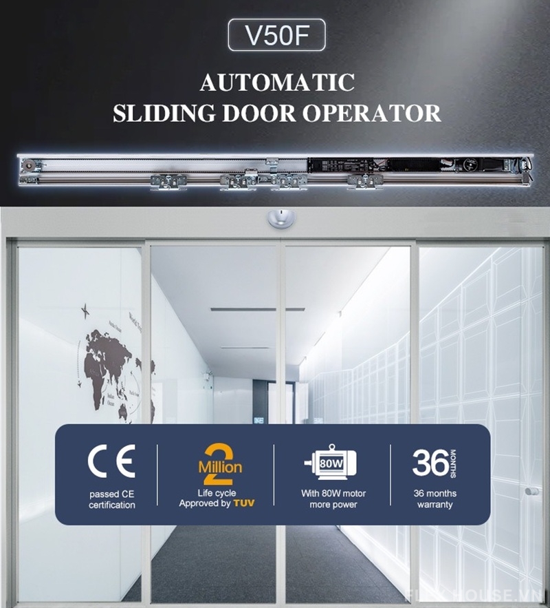 Phụ kiện cửa lùa điện độ ồn thấp cho khách sạn V50F 1 Phụ kiện cửa lùa điện độ ồn thấp cho khách sạn V50F