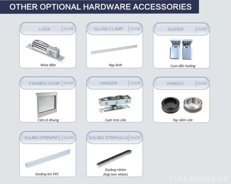 Phụ kiện cửa lùa điện độ ồn thấp cho khách sạn V50F 10 Phụ kiện cửa lùa điện độ ồn thấp cho khách sạn V50F