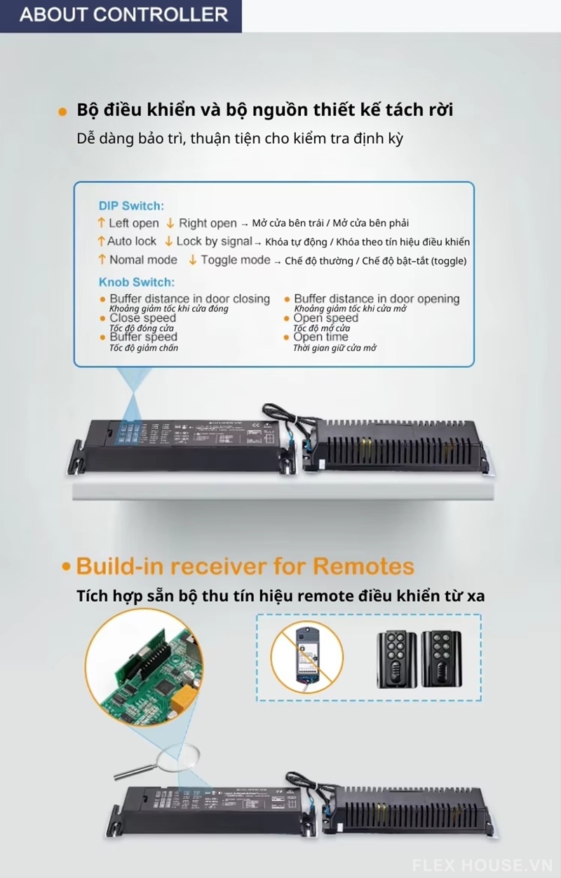 Phụ kiện cửa lùa điện độ ồn thấp cho khách sạn V50F 5 Phụ kiện cửa lùa điện độ ồn thấp cho khách sạn V50F