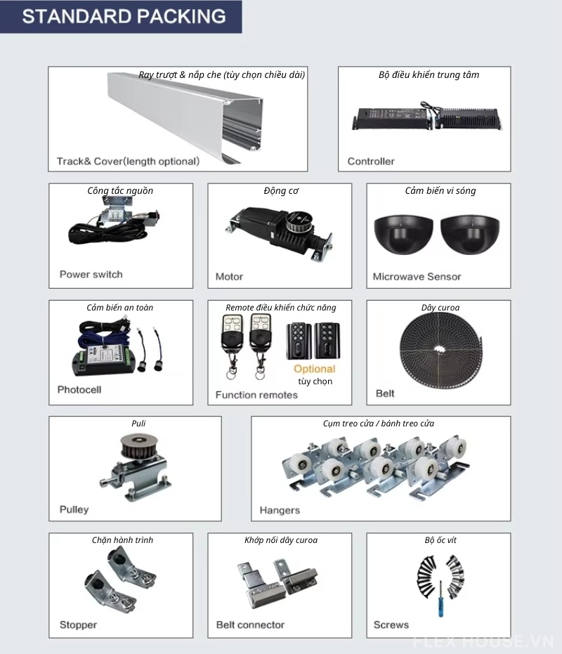 Phụ kiện cửa lùa điện độ ồn thấp cho khách sạn V50F 8 Phụ kiện cửa lùa điện độ ồn thấp cho khách sạn V50F