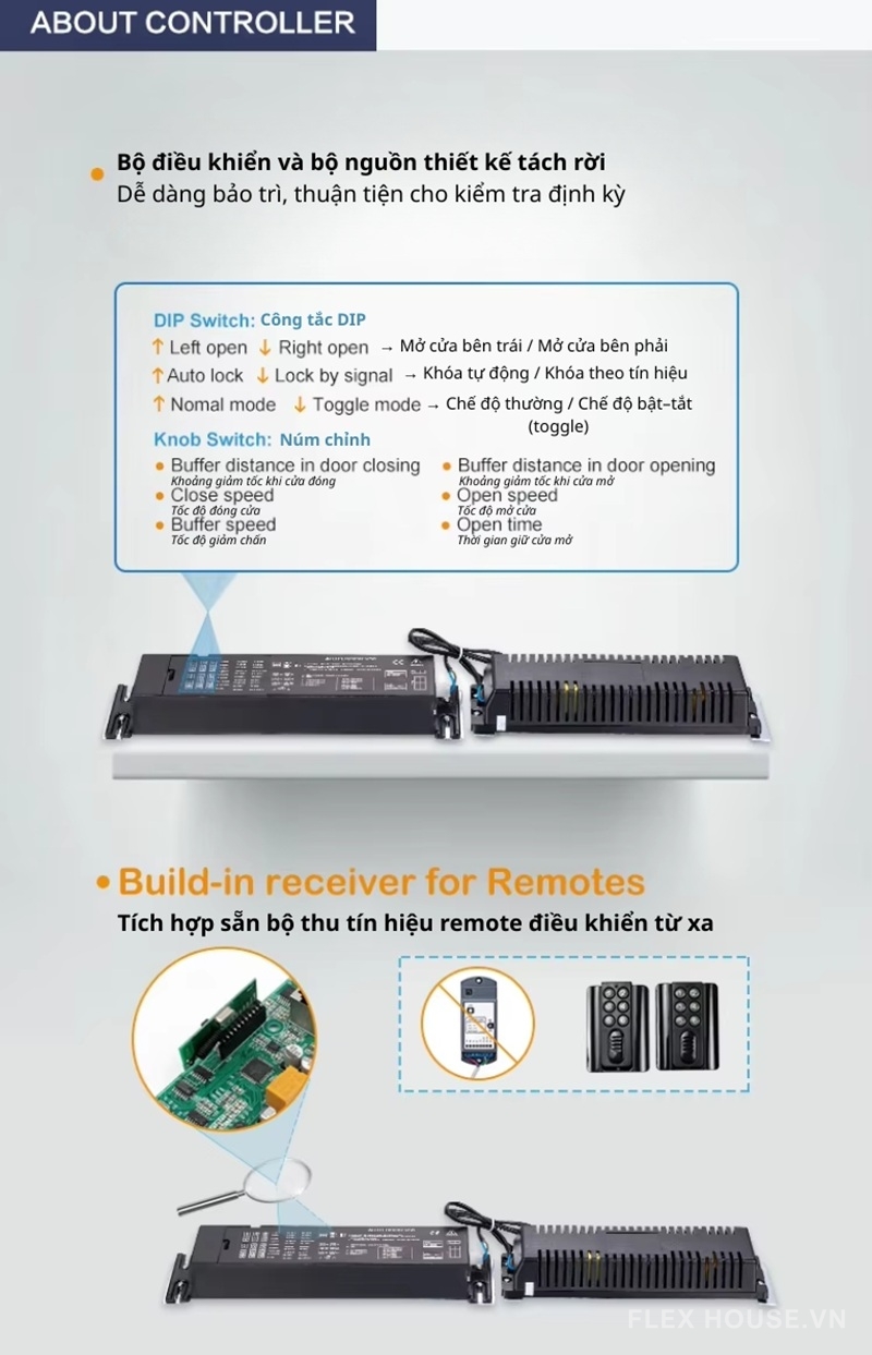 Phụ kiện cửa lùa điện hỗ trợ cảm biến không chạm V50Y 5 Phụ kiện cửa lùa điện hỗ trợ cảm biến không chạm V50Y