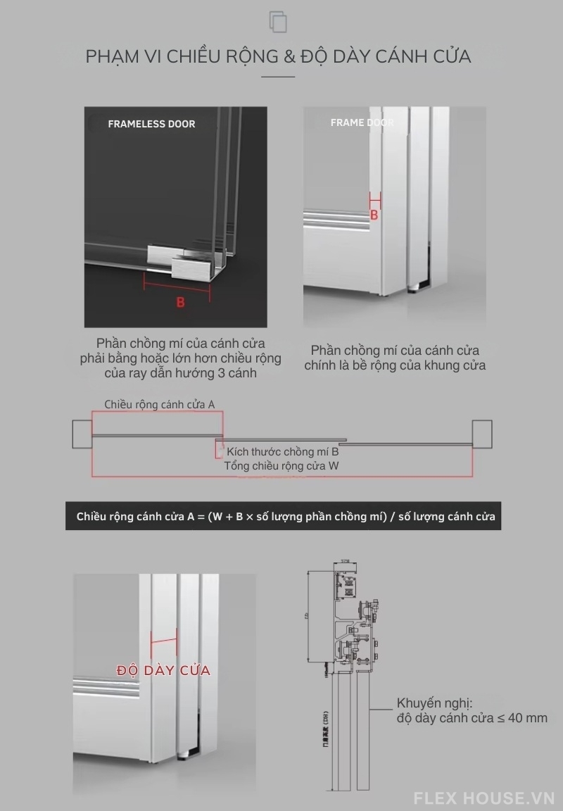Phụ kiện cửa trượt xếp lớp tự động tải nặng DTSC1000 9 Phụ kiện cửa trượt xếp lớp tự động tải nặng DTSC1000