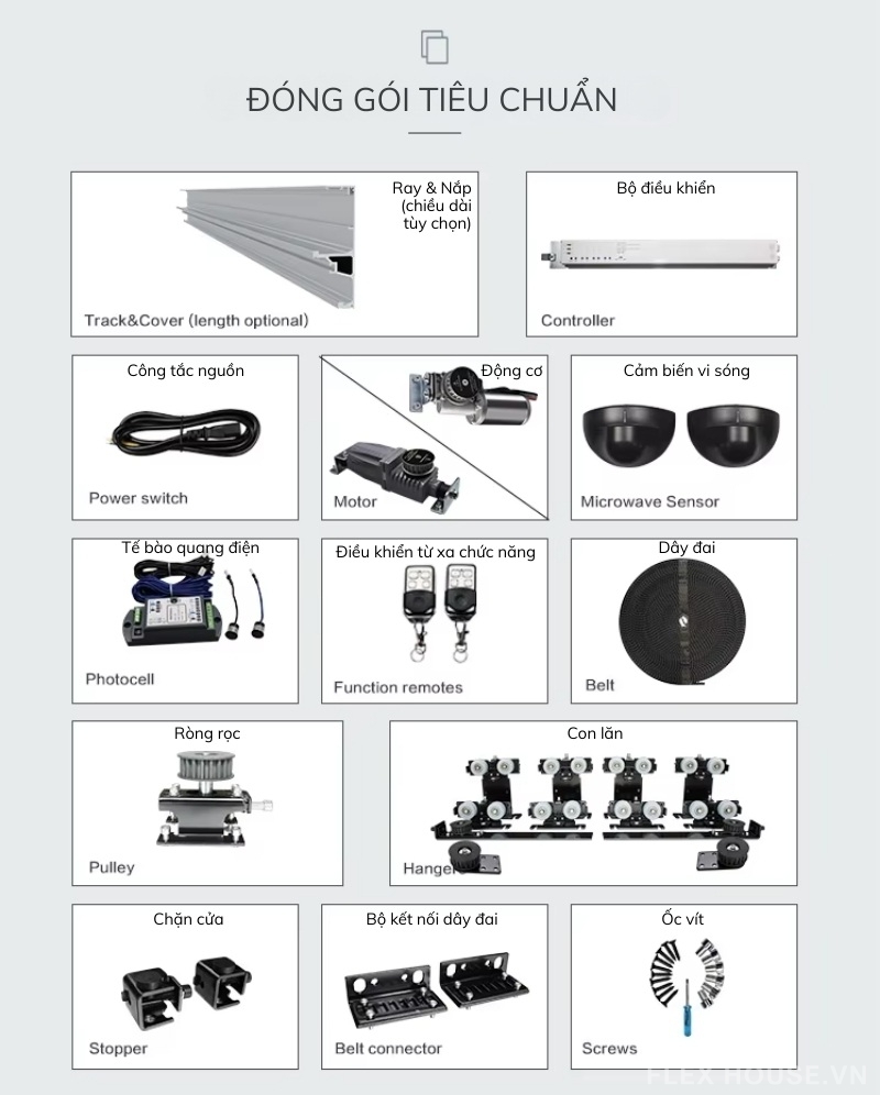Phụ kiện cửa trượt xếp lớp tự động tải nặng DTSC1000 12 Phụ kiện cửa trượt xếp lớp tự động tải nặng DTSC1000