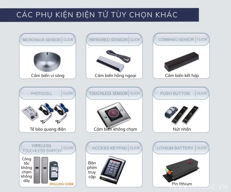 Phụ kiện cửa trượt xếp lớp tự động tải nặng DTSC1000 13 Phụ kiện cửa trượt xếp lớp tự động tải nặng DTSC1000