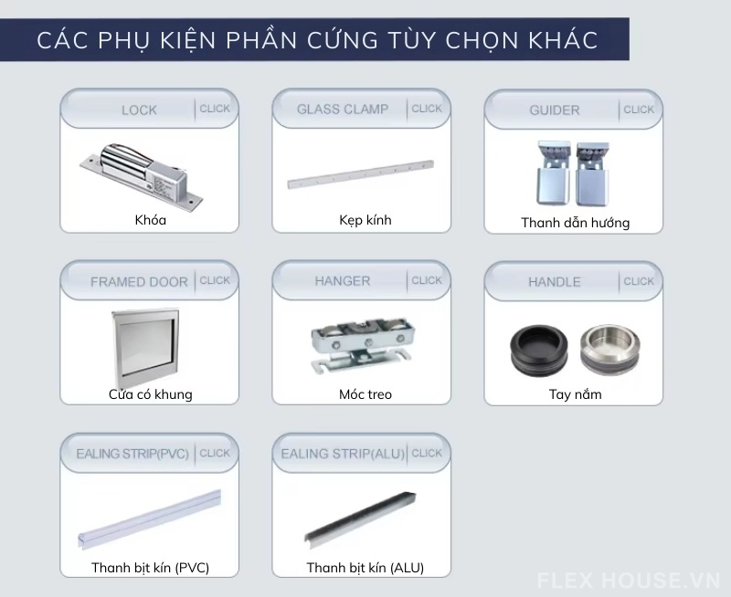 Phụ kiện cửa trượt xếp lớp tự động tải nặng DTSC1000 14 Phụ kiện cửa trượt xếp lớp tự động tải nặng DTSC1000