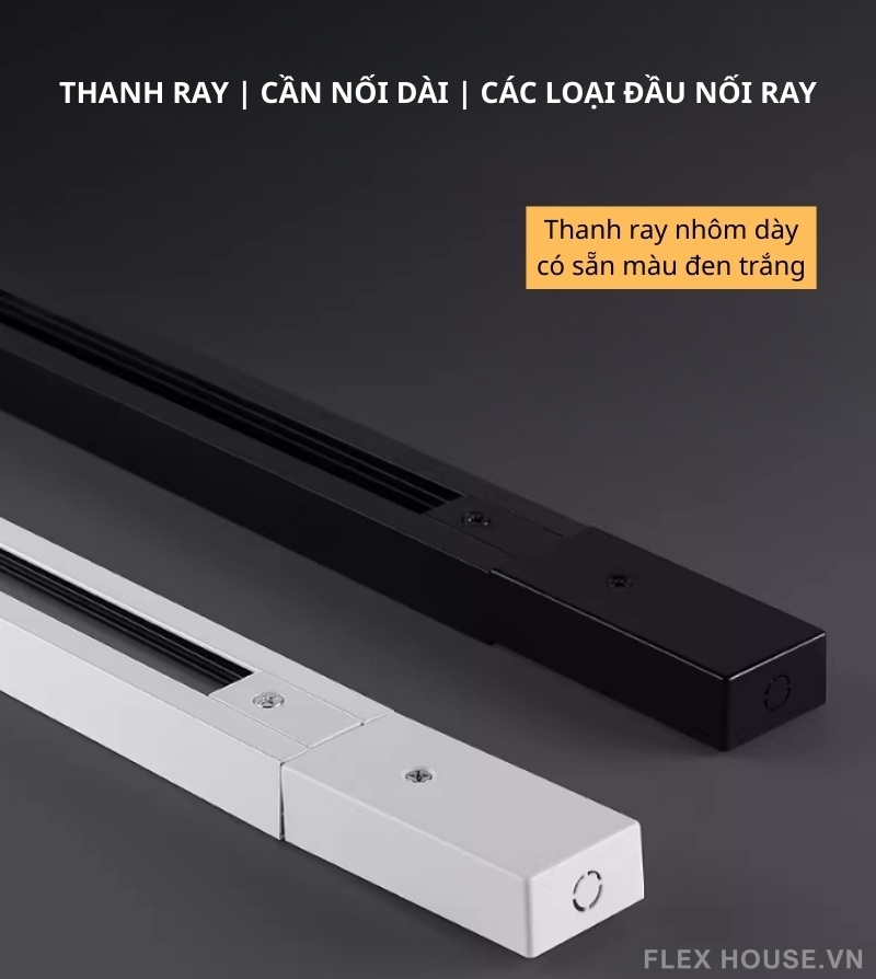 Ray trượt vuông đèn rọi 1 pha bằng nhôm và PC GD157 1 Ray trượt vuông đèn rọi 1 pha bằng nhôm và PC GD157