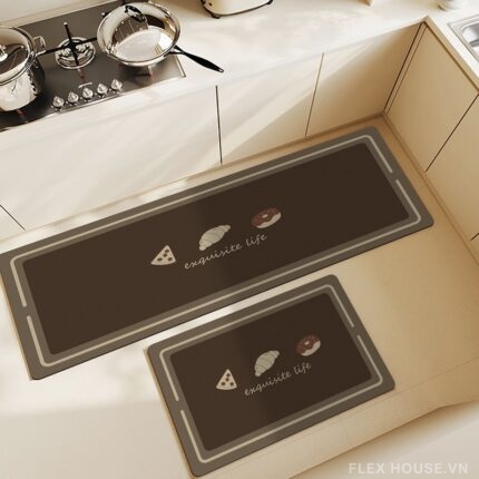 Thảm bếp đẹp hình bánh và chữ Exquisite Life JX4188.01