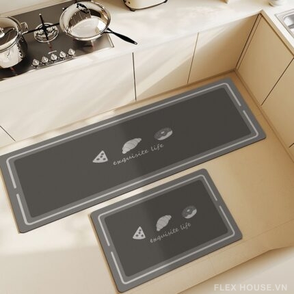 Thảm bếp đẹp hình bánh và chữ Exquisite Life JX4188.02