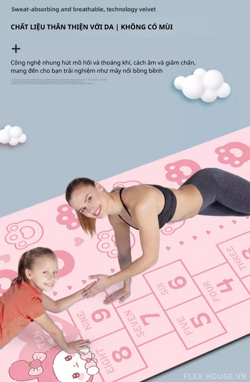 Thảm chơi cho bé chống trượt hình thỏ My Melody QZ8972 5 Thảm chơi cho bé chống trượt hình thỏ My Melody QZ8972