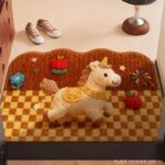 Thảm chùi chân bằng lụa hình ngựa lễ hội YY2263.01