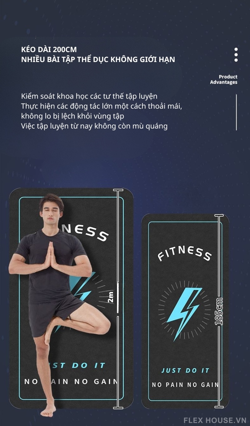 Thảm gym đa năng TPE cách âm giảm chấn QZ2098 2 Thảm gym đa năng TPE cách âm giảm chấn QZ2098