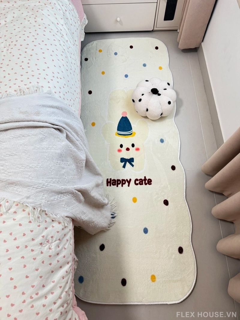 Thảm len Cashmere hình cún vui vẻ chấm bi YY6914 7 Thảm len Cashmere hình cún vui vẻ chấm bi YY6914