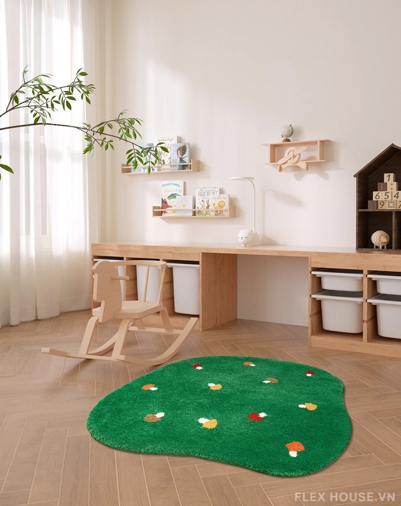 Thảm lông trải sàn rừng nấm phong cách INS QZ8104 1 Thảm lông trải sàn rừng nấm phong cách INS QZ8104