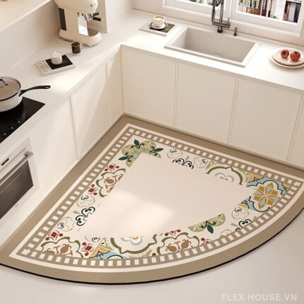 Thảm nhà bếp cao cấp gạch hoa cổ điển châu Âu JX9555.02