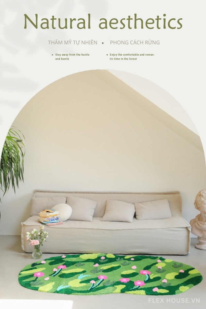 Thảm polyester dệt nổi 3D hệ thực vật bốn mùa SH2756 1 Thảm polyester dệt nổi 3D hệ thực vật bốn mùa SH2756