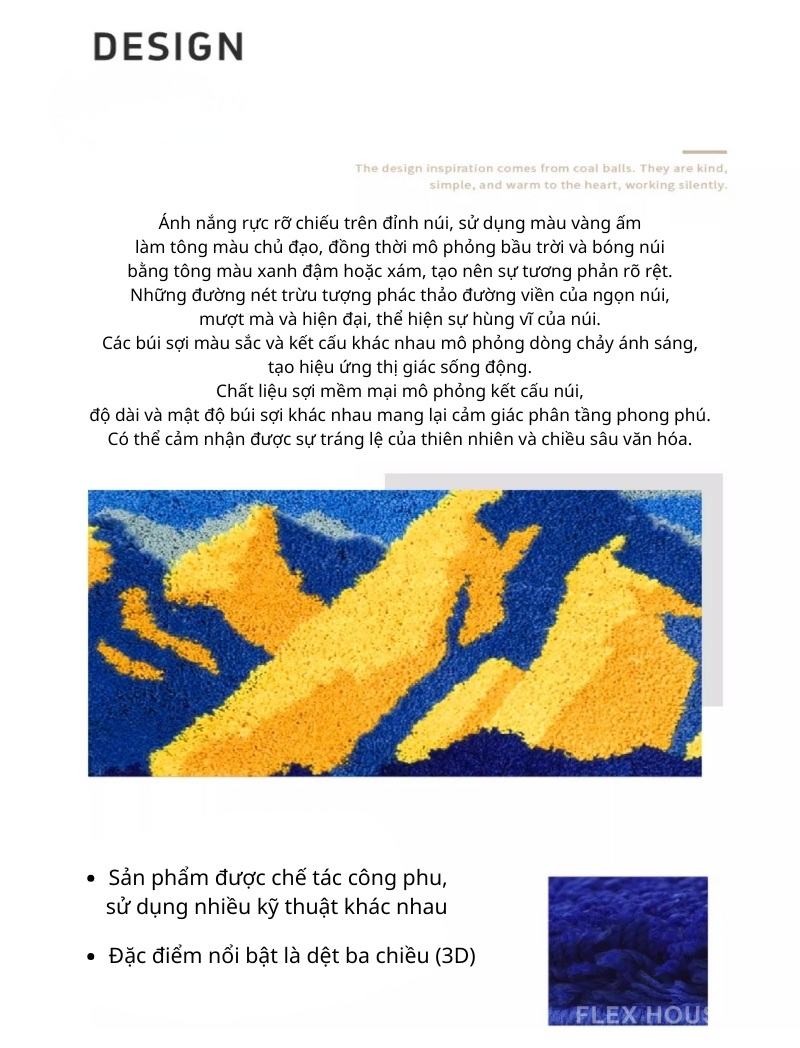 Thảm polyester hình những ngọn núi ánh dương SH2751 2 Thảm polyester hình những ngọn núi ánh dương SH2751