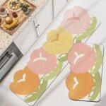 Thảm PVC trải bếp hình hoa chống bám bẩn YY1978.01