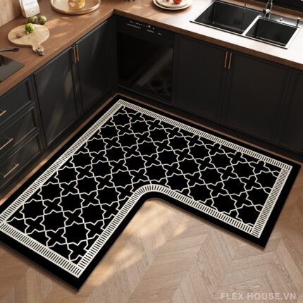 Thảm tảo cát trải góc bếp hình học cổ điển JX1718