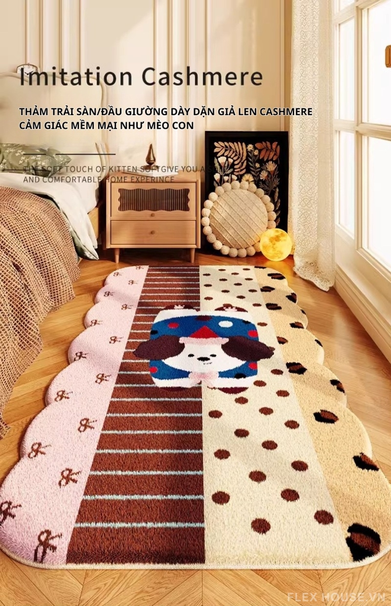 Thảm trải cạnh giường Puppy Cartoon Patchwork YY6911 1 Thảm trải cạnh giường Puppy Cartoon Patchwork YY6911