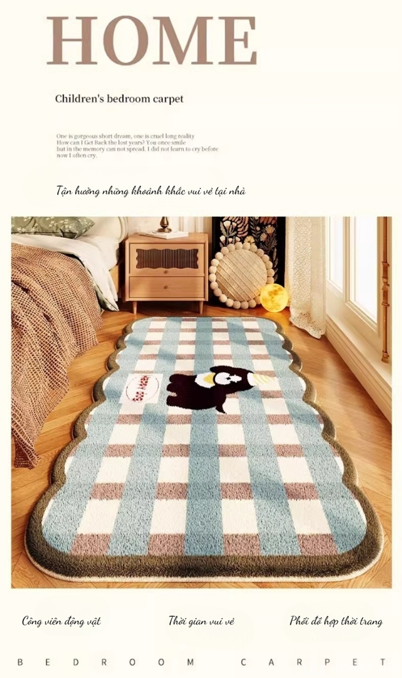 Thảm trải sàn cho trẻ em họa tiết caro Black Dog YY6909 1 Thảm trải sàn cho trẻ em họa tiết caro Black Dog YY6909