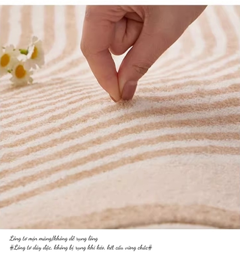 Thảm lông ngắn sọc màu chấm bò sữa ngẫu hứng YY6915 4 Thảm lông ngắn sọc màu chấm bò sữa ngẫu hứng YY6915