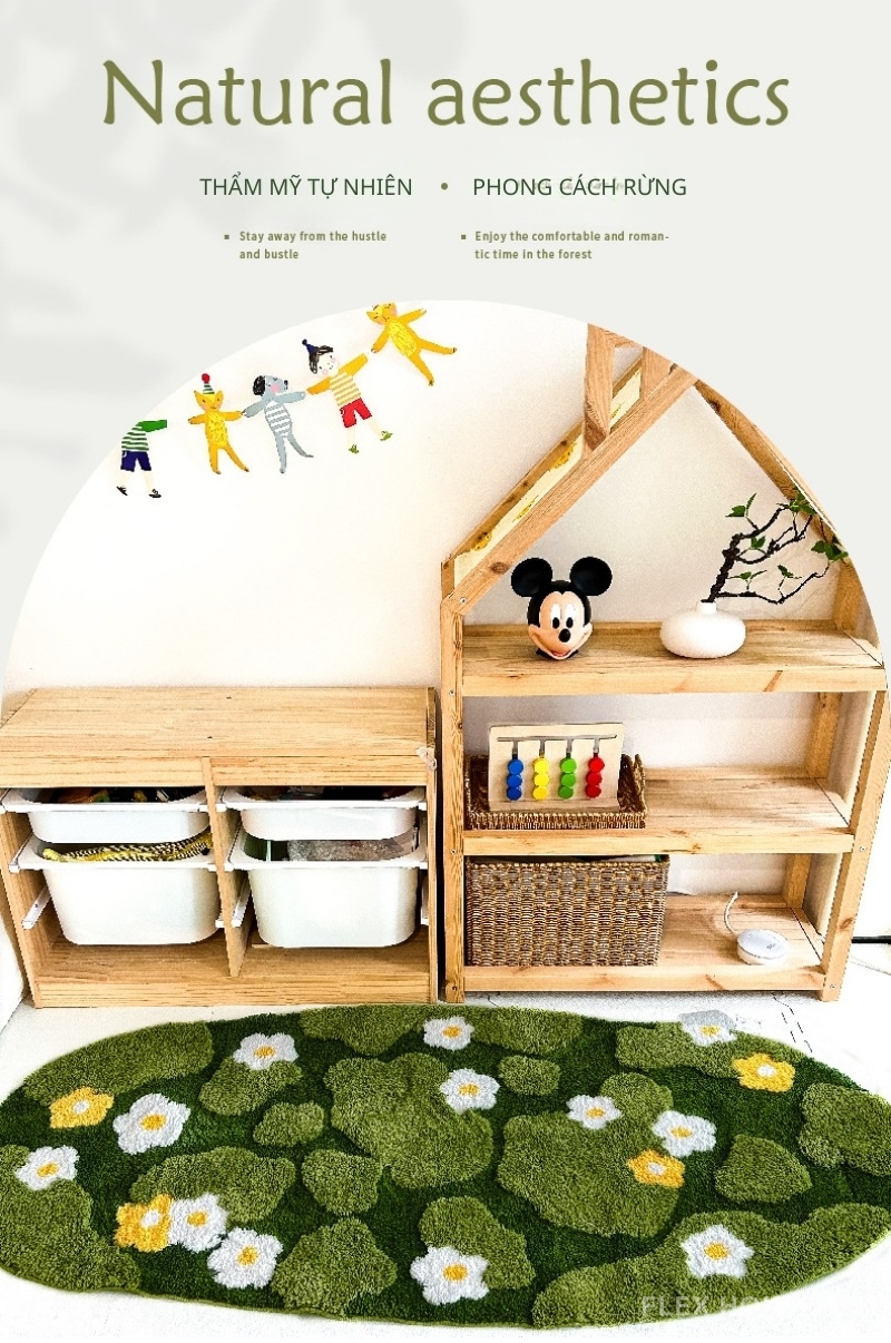 Thảm trải sàn cho trẻ em rêu và hoa đan xen SH2757 2 Thảm trải sàn cho trẻ em rêu và hoa đan xen SH2757