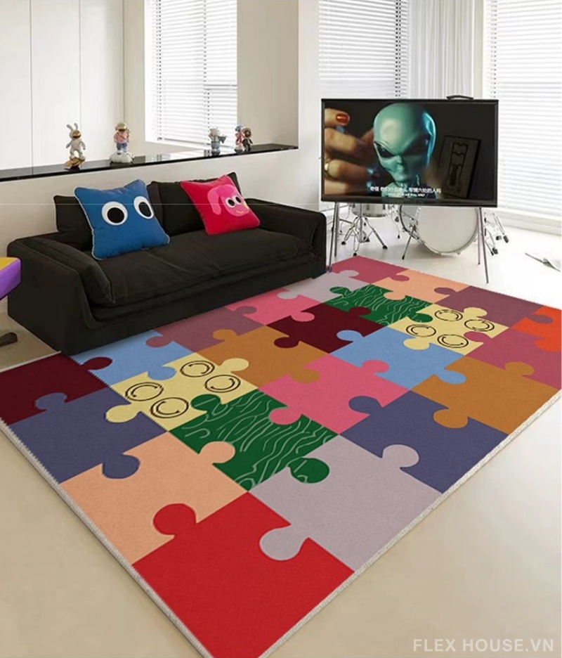 Thảm trải sofa bàn trà giữ ấm Puzzle Art Color JX7007 1 Thảm trải sofa bàn trà giữ ấm Puzzle Art Color JX7007